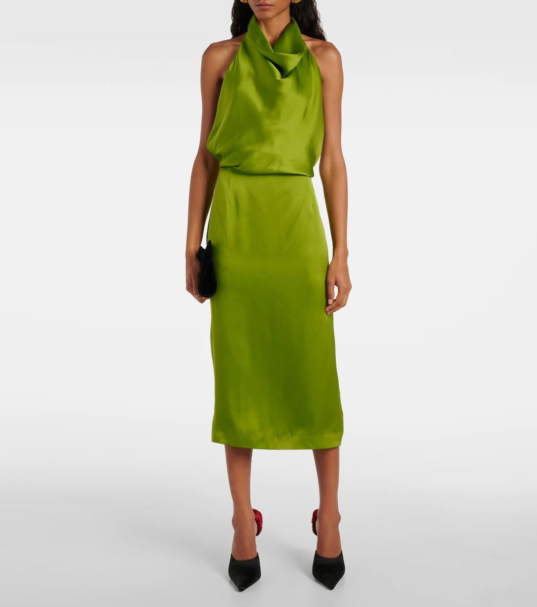 Magda Butrym - Halterneck silk satin midi dress