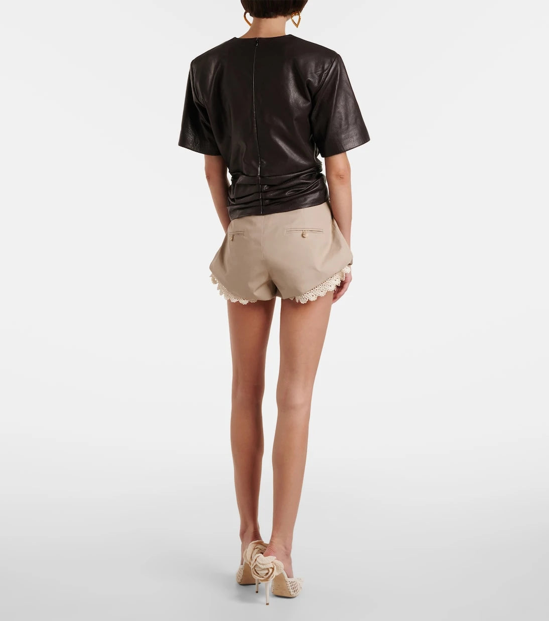 Magda Butrym - Knot-detail leather T-shirt