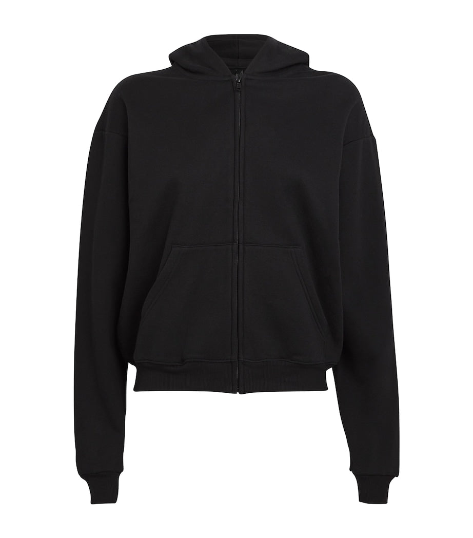 Cotton-Blend Zip-Up Hoodie ONYX