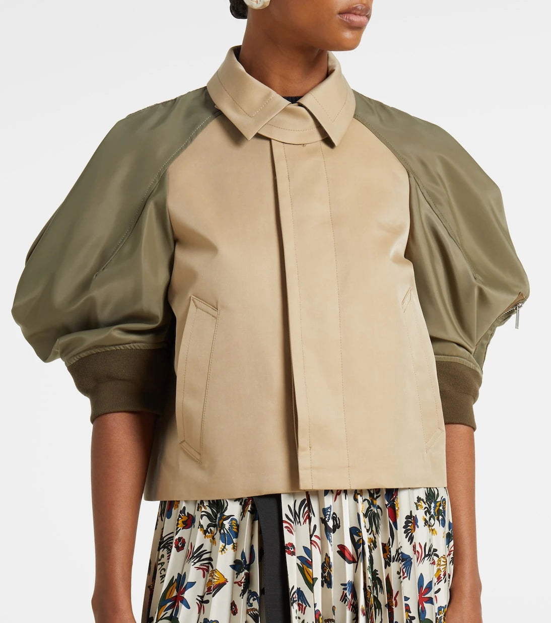 Sacai - Paneled cotton-blend jacket