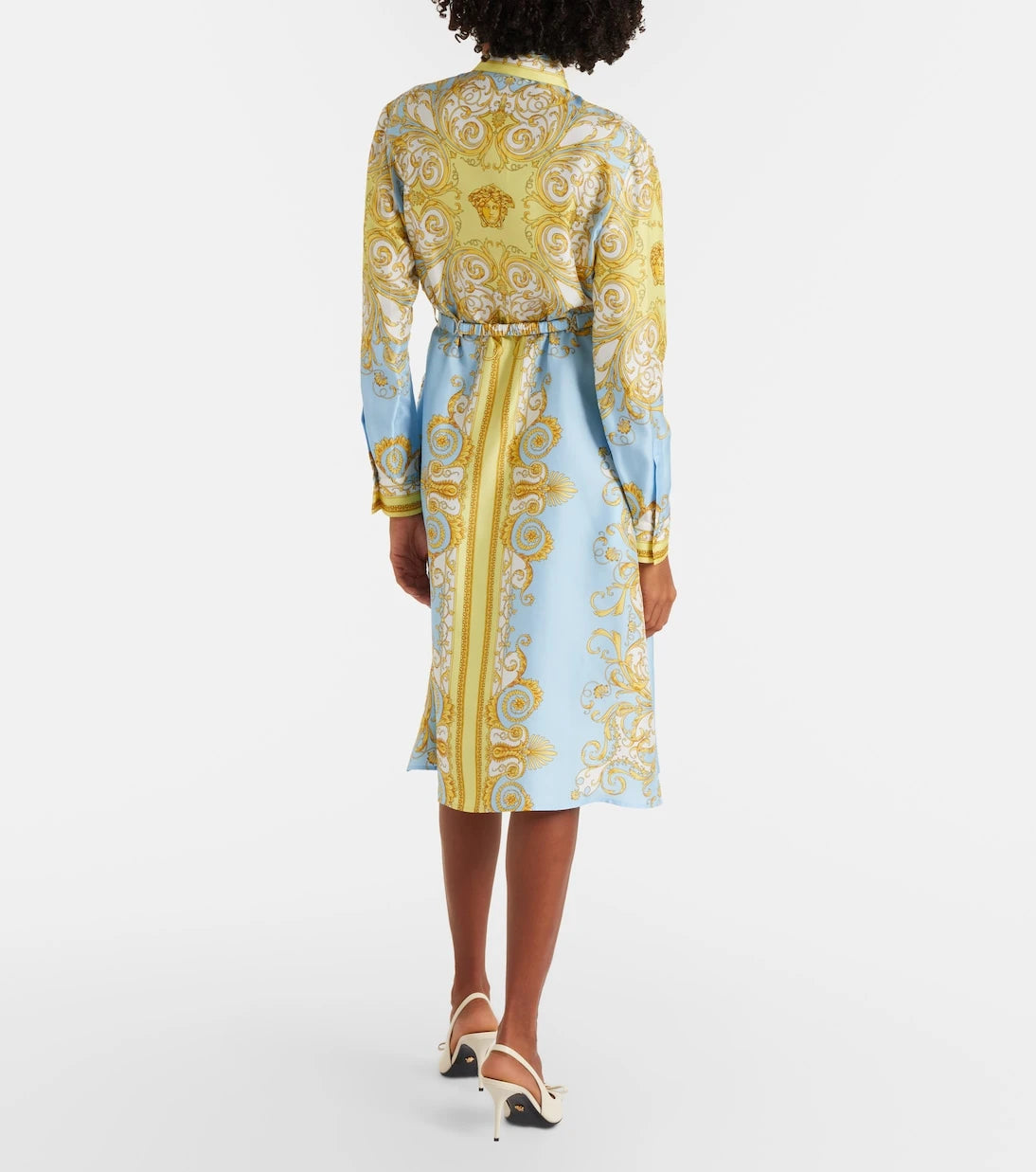 Versace - Barocco silk twill midi dress