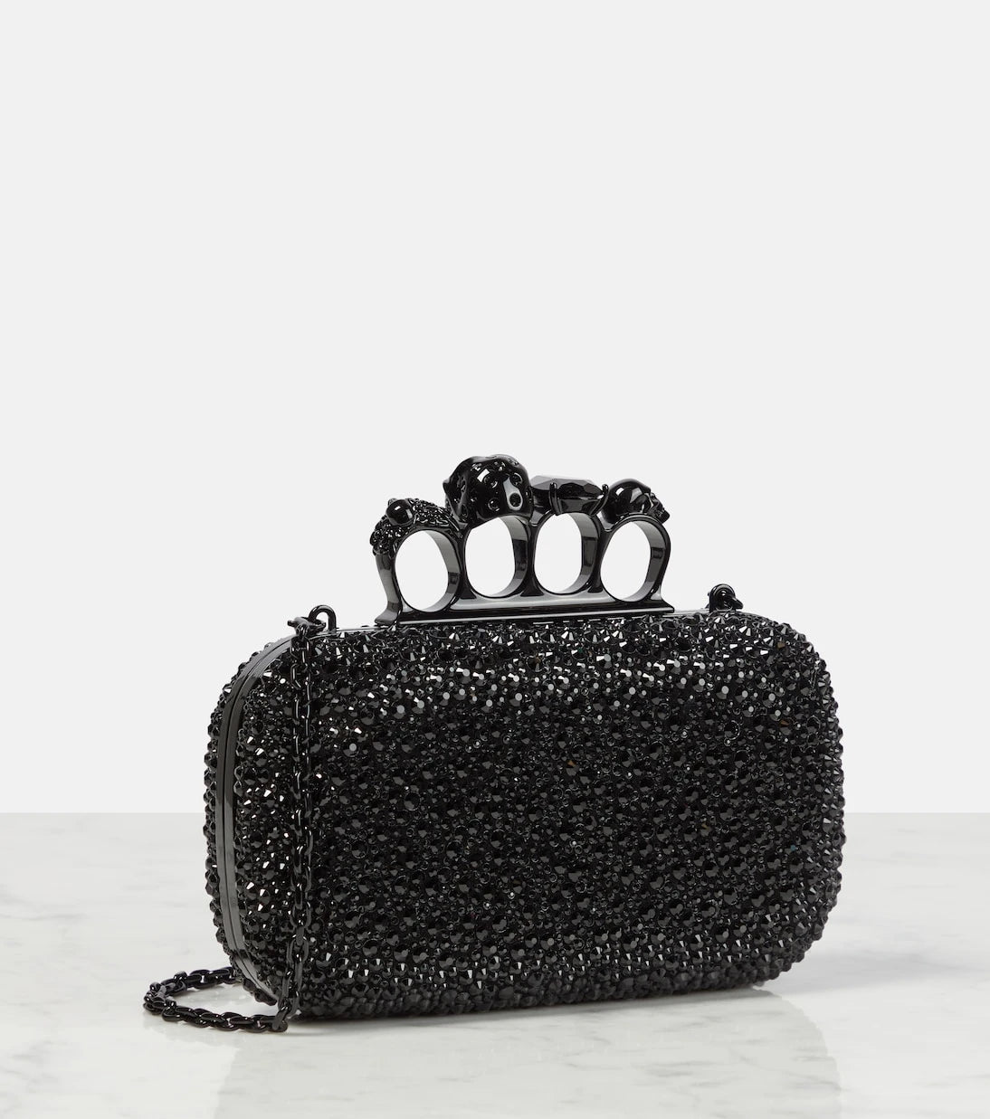 McQueen - Knuckle embellished leather clutch