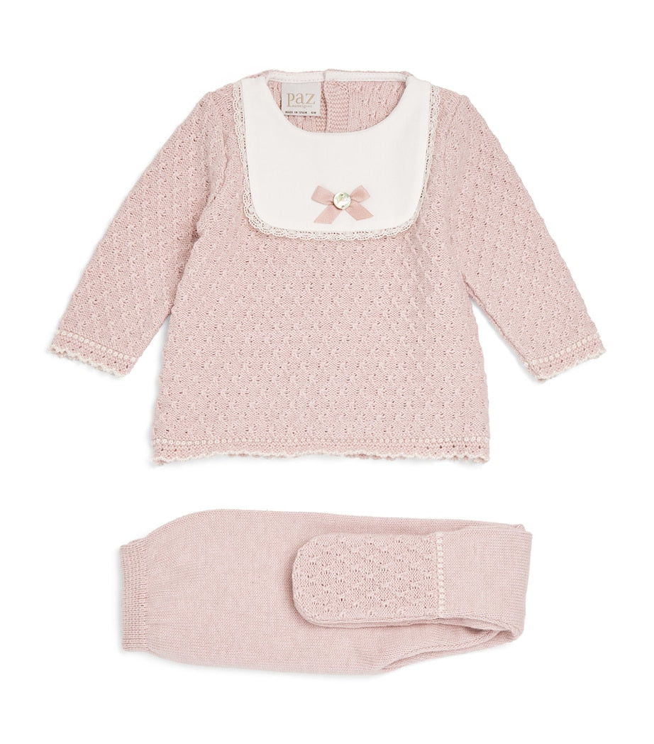 Knitted Bow Top and Leggings Set (0-12 Months)