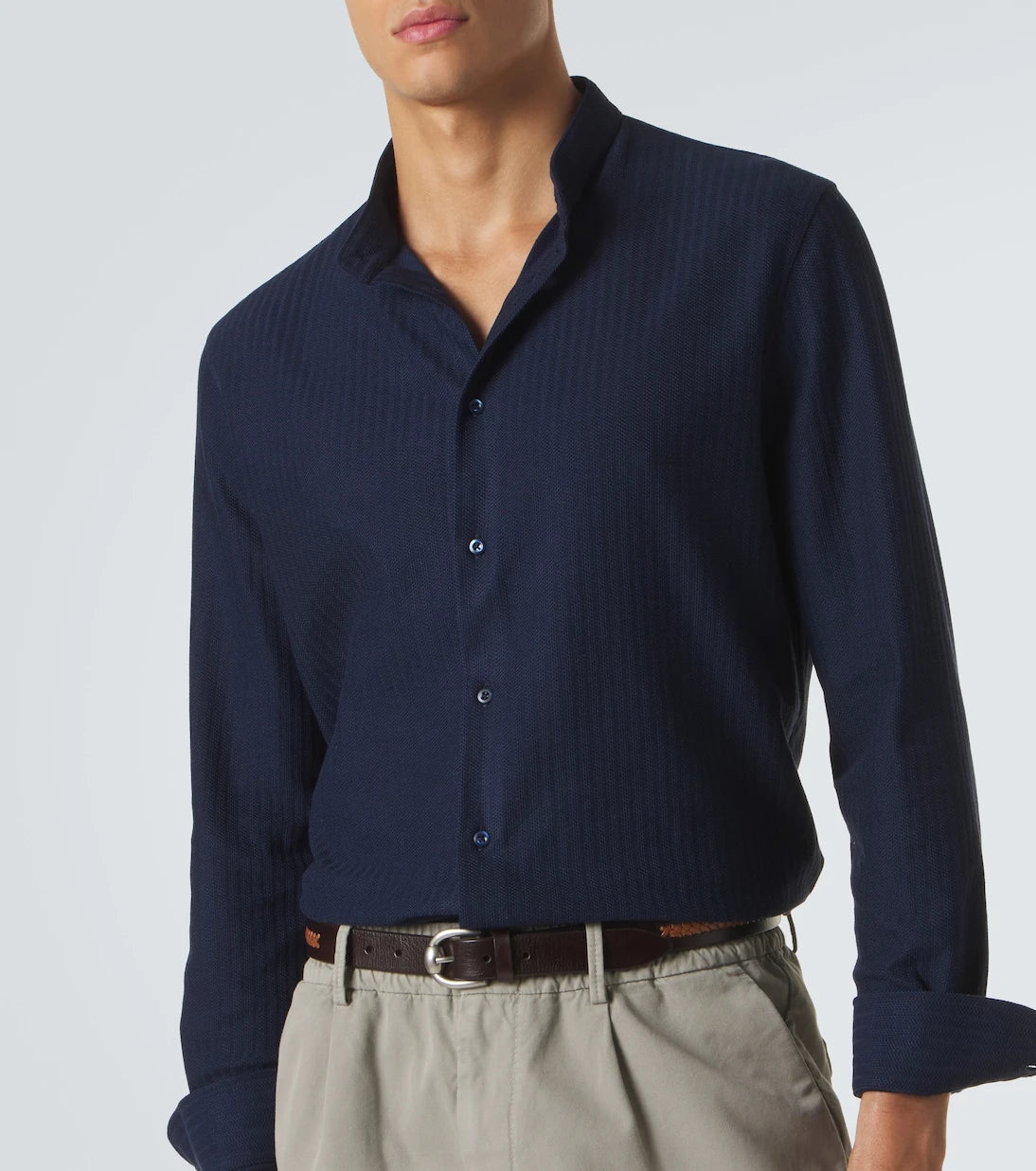 Brunello Cucinelli - Striped cotton and silk shirt