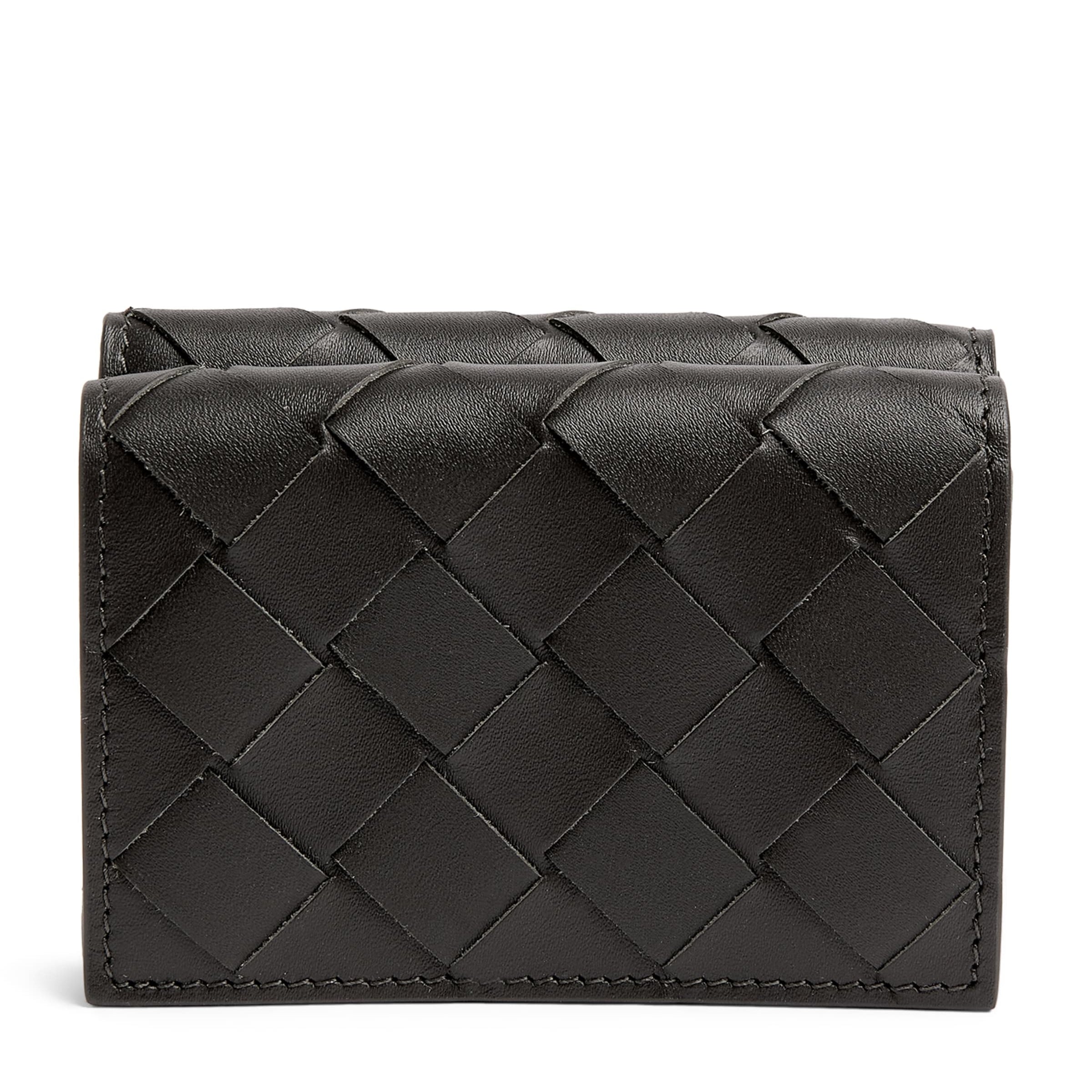 Leather Intrecciato Trifold Wallet