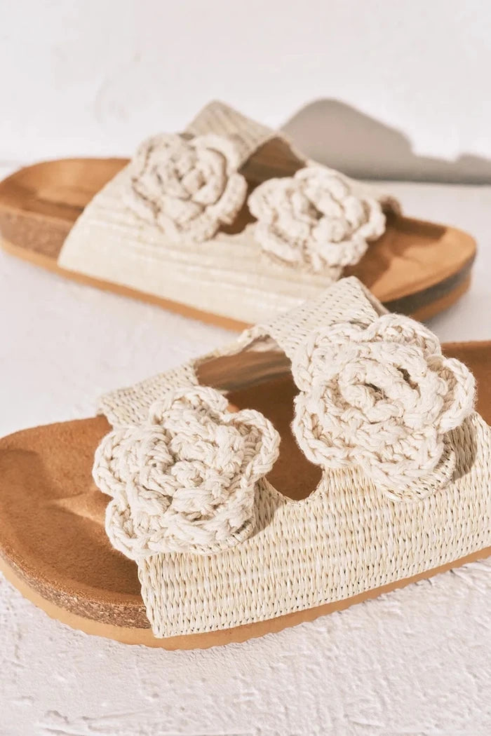 women'secret чехли дамски MMT FLOWER BIO ECRU