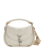 Burberry White Small Calf Leather B Clip Messenger Bag
