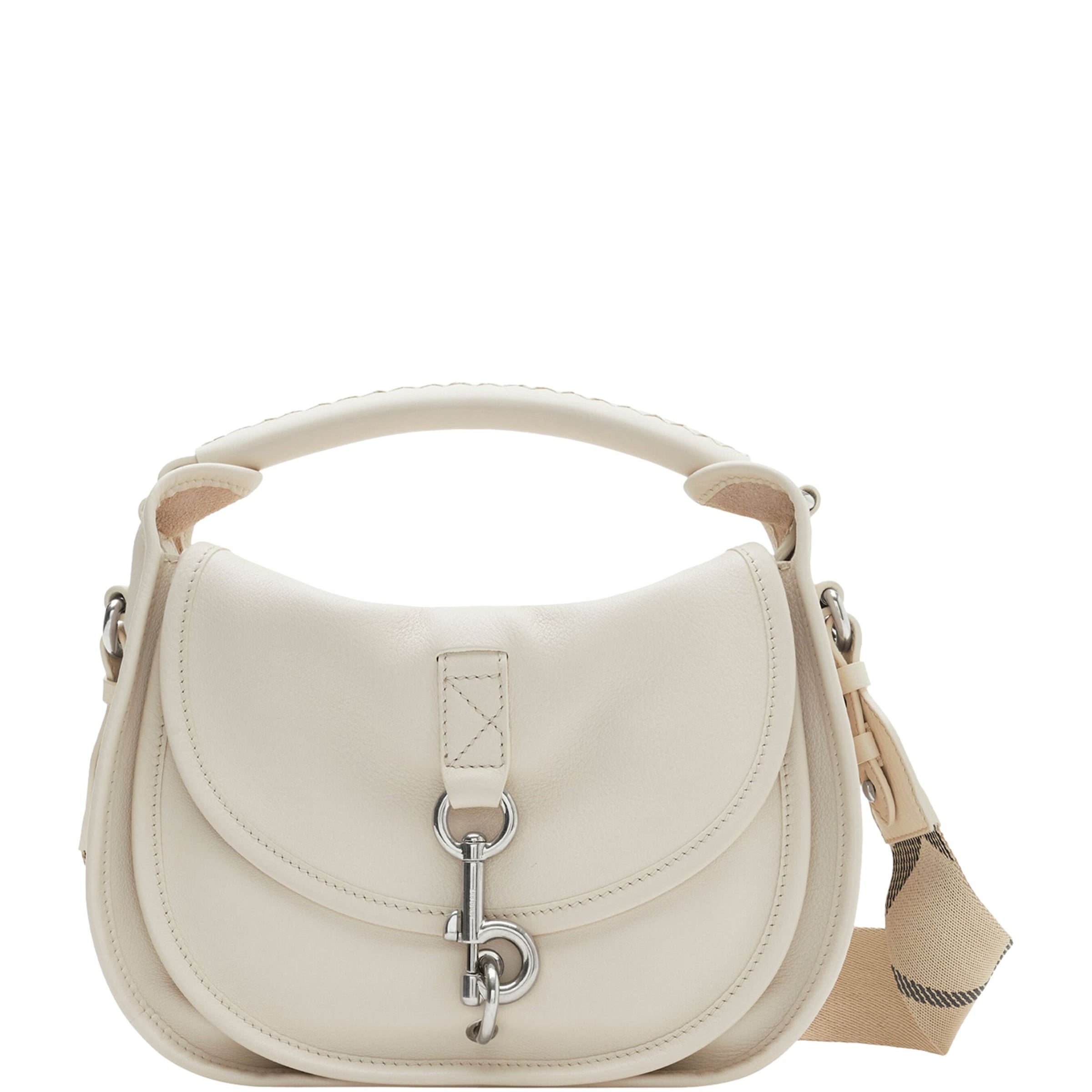 Burberry Small Calf Leather B Clip Messenger Bag