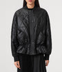 Black Quilted Alii Bomber Jacket