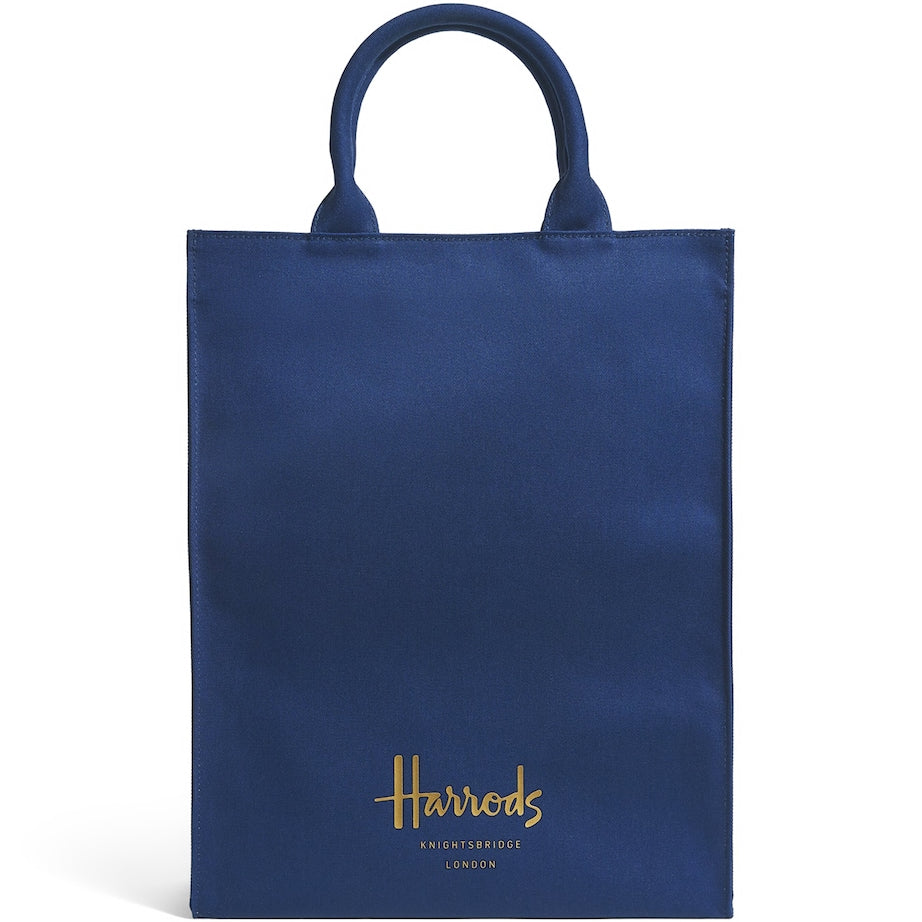 Navy Medium Cotton Logo Tote Bag