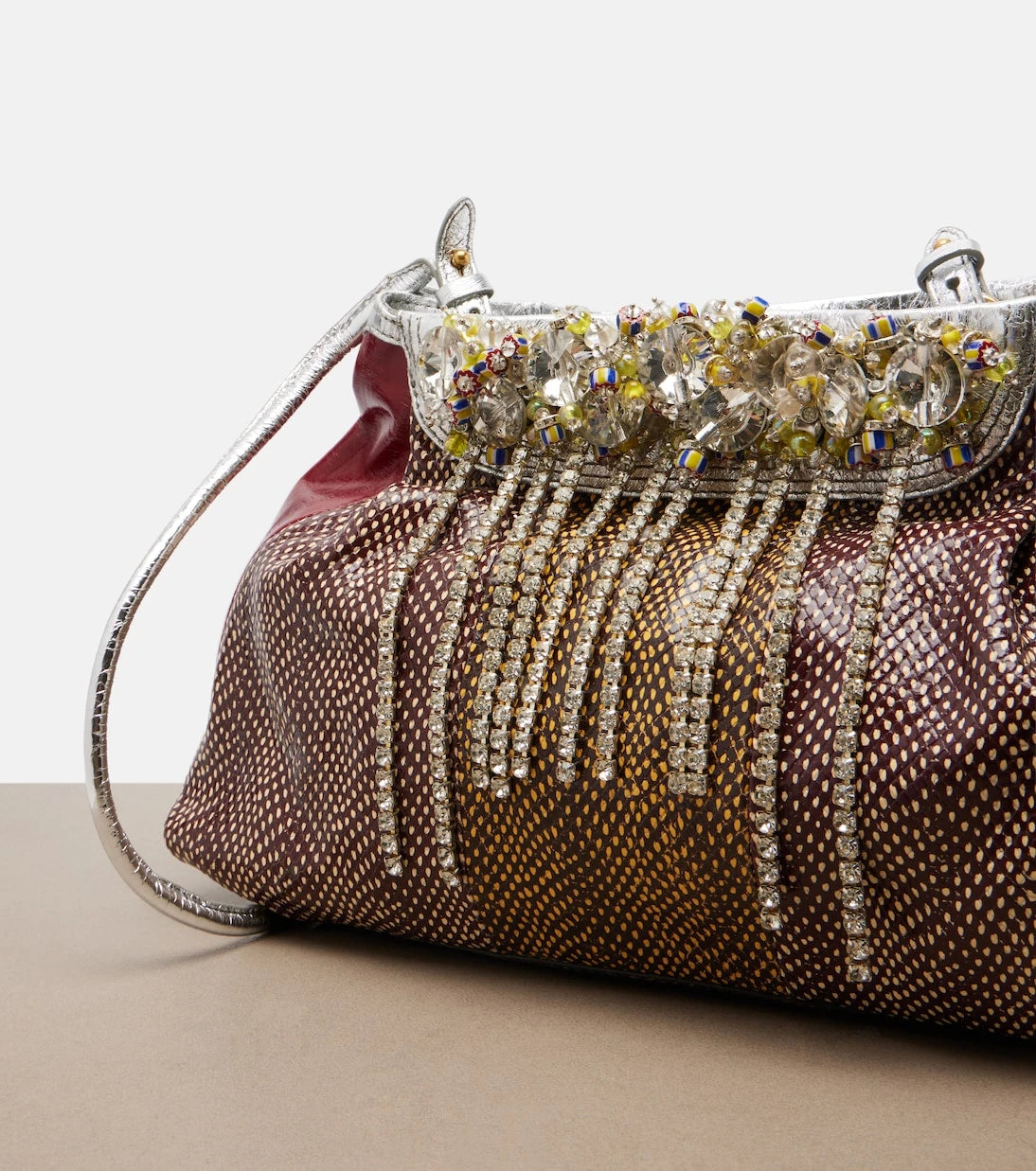 Dries Van Noten - حقيبة كروس بودي Blossom صغيرة من الجلد اللامع