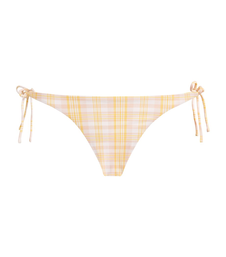 Faithfull the Brand Multi Check Side-Tie Bikini Bottoms