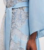 Rosamosario Blue Silk Lace-Trim Robe