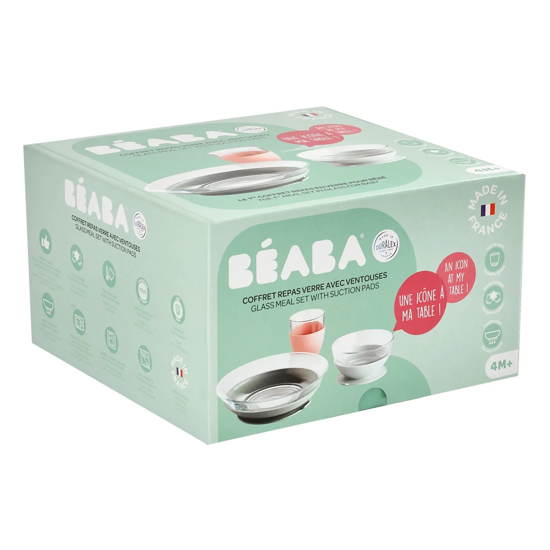 Béaba - 3-Piece Glass Meal Set | Pink