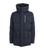 Moose Knuckles Navy Down Shearling-Trim 3Q Jacket