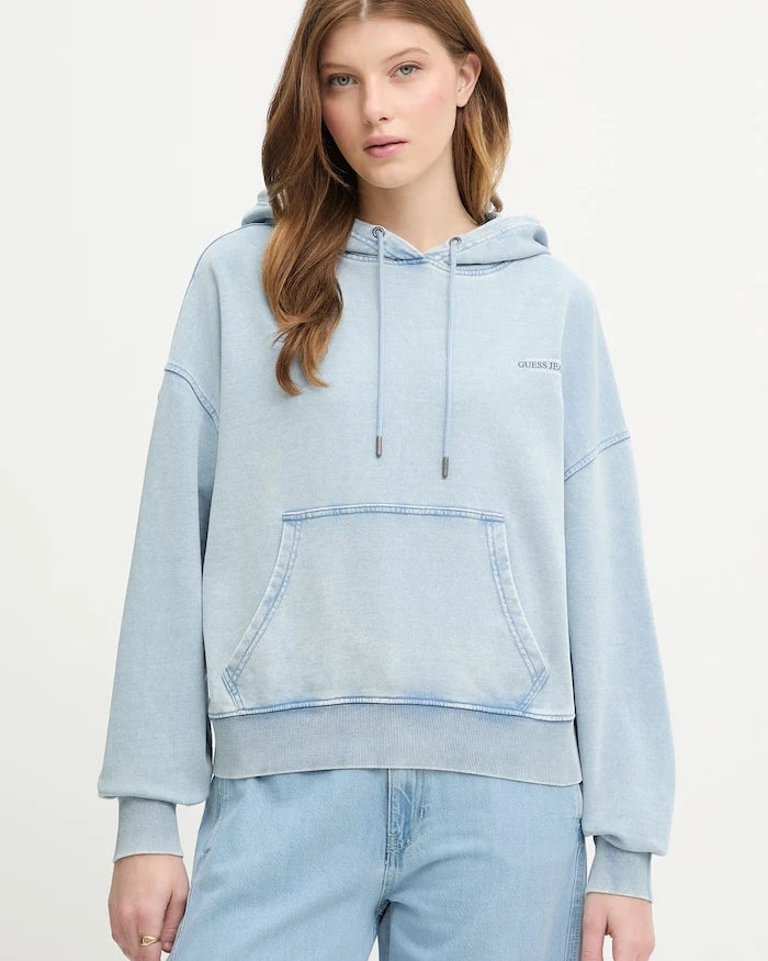 Guess Jeans Kadın Pamuklu Kapüşonlu Sweatshirt