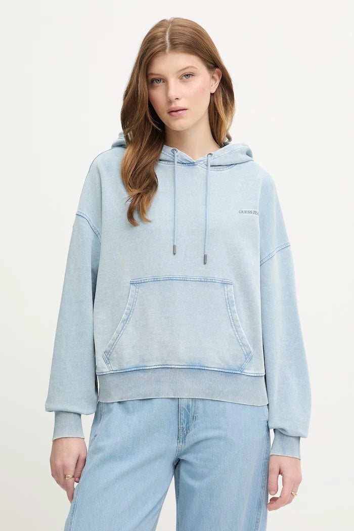 Guess Jeans Kadın Pamuklu Kapüşonlu Sweatshirt