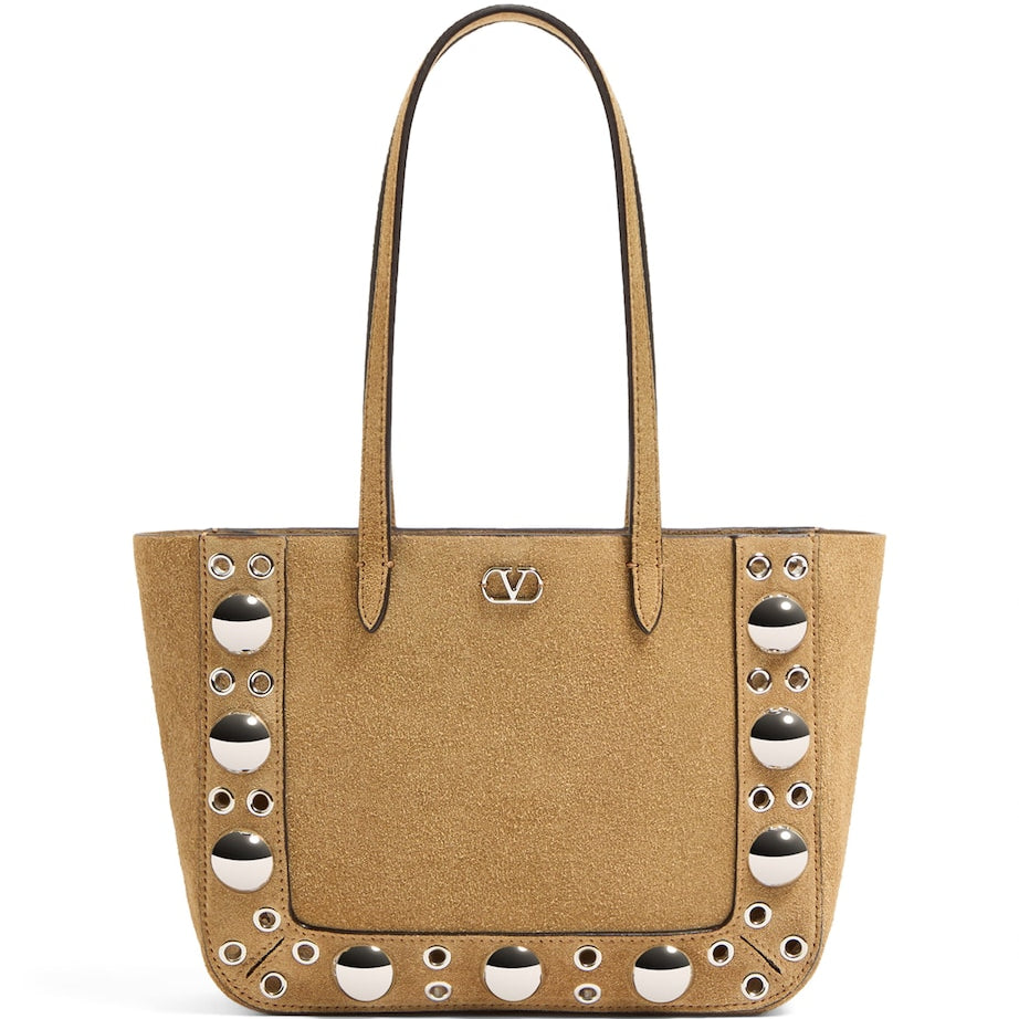 Valentino Garavani Brown Mini Suede Nellcôte Shoulder Bag