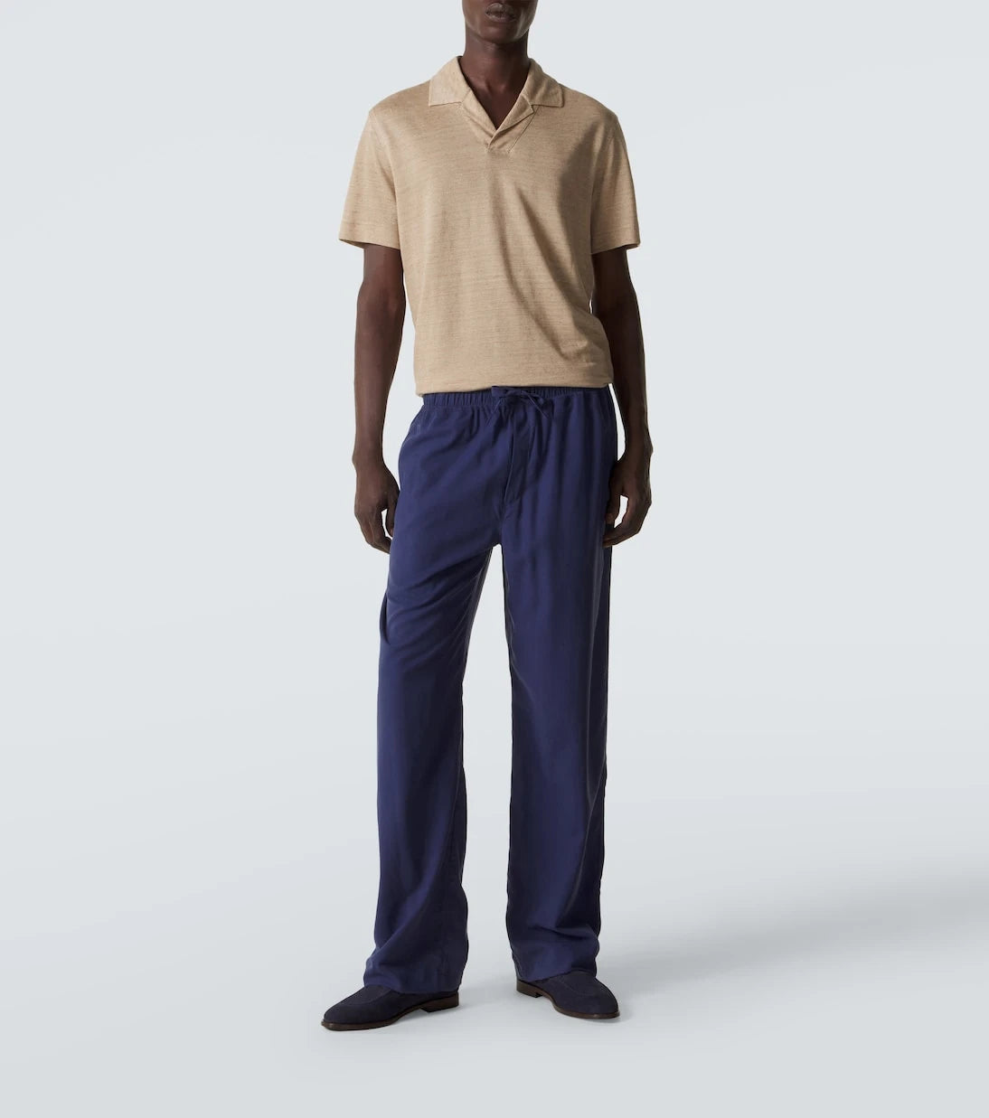 Zegna - قميص بولو من الكتان