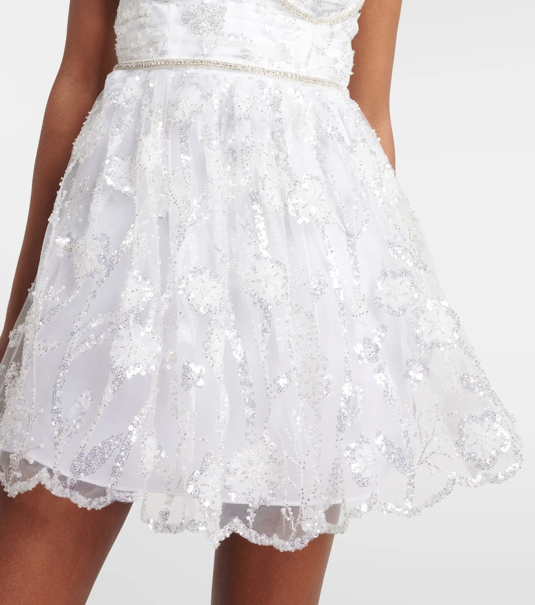 Self-Portrait - Sequined bustier minidress