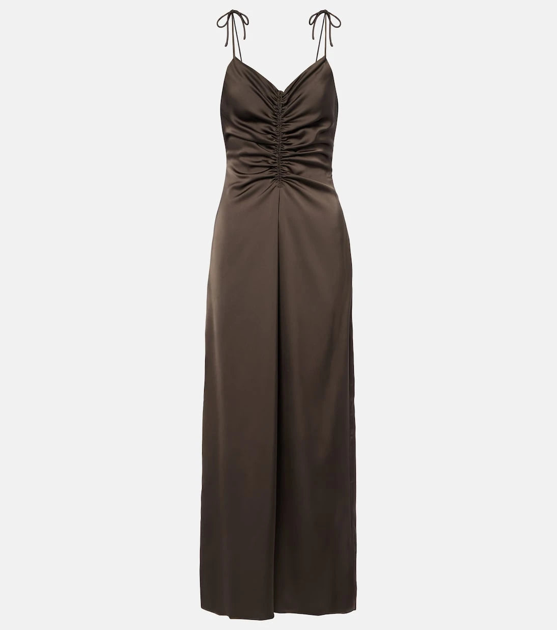 Rotate - Ruched satin maxi dress
