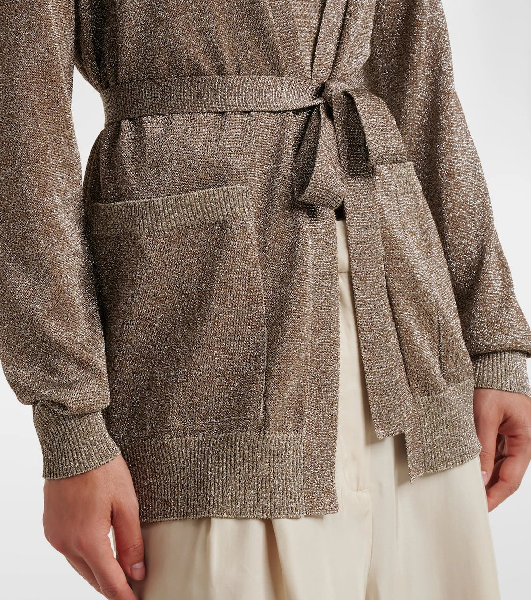 Missoni - Knitted lamé wrap cardigan