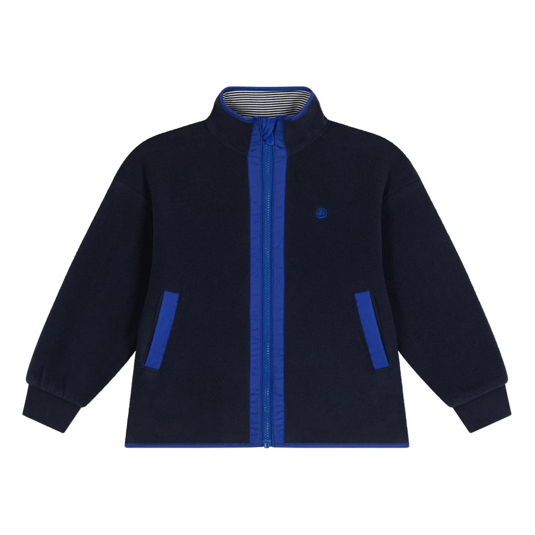 Petit Bateau - Zipped Fleece Jacket | Navy blue