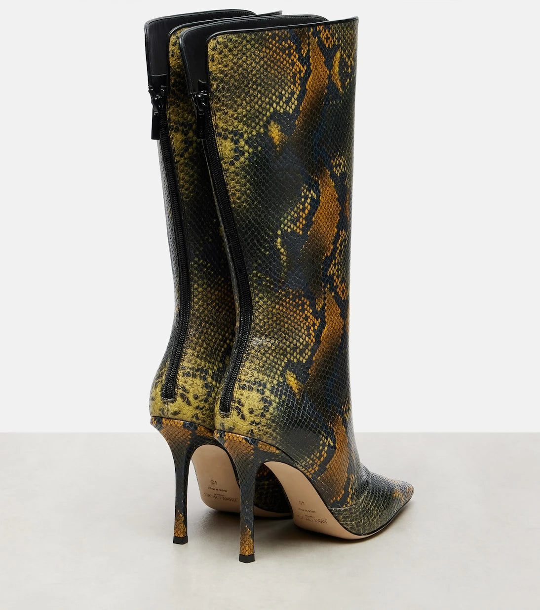 Jimmy Choo - حذاء برقبة عالية من الجلد "Archive Boot 100"