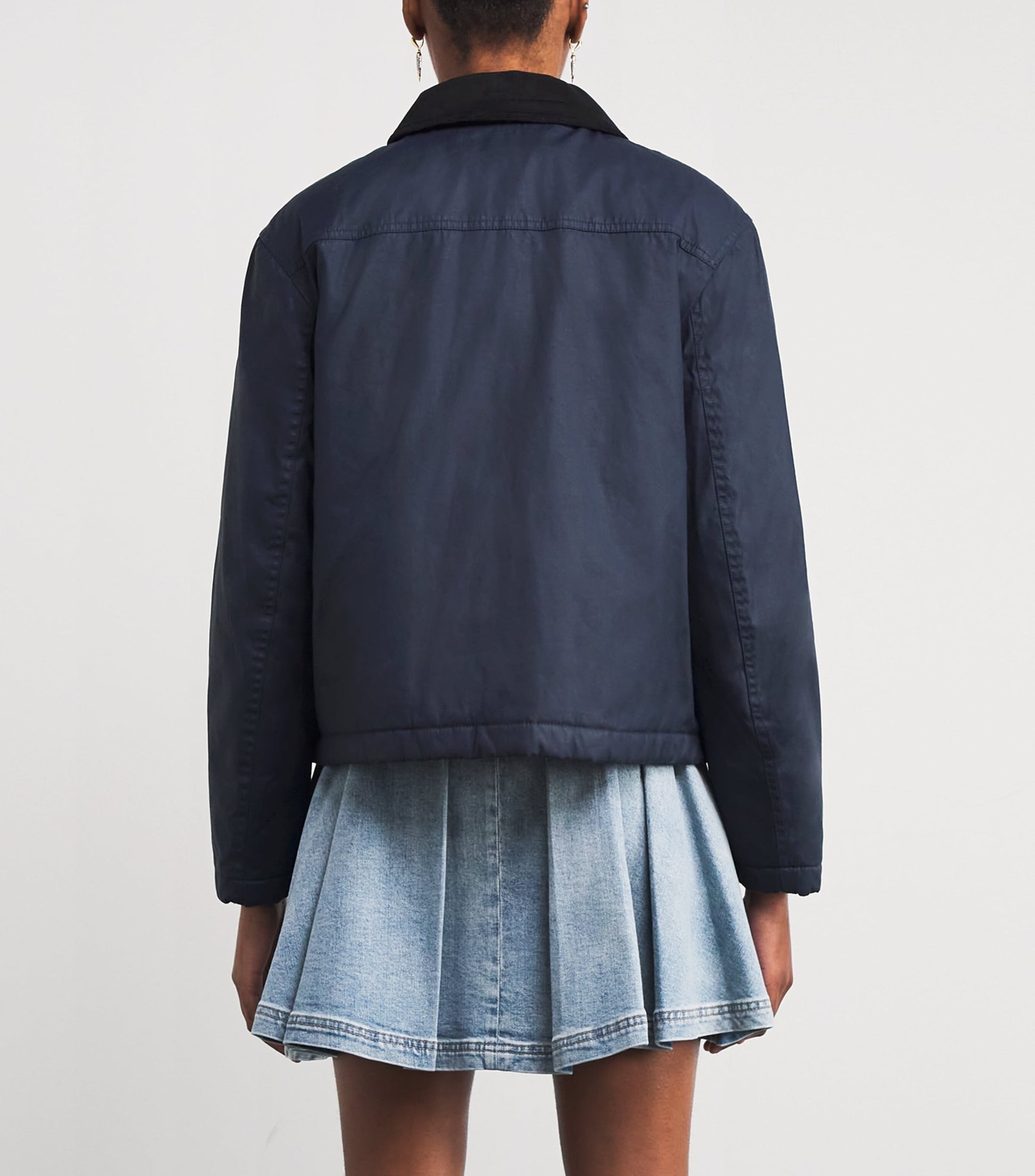 Claudie Pierlot Blue Waxed Cotton Parka
