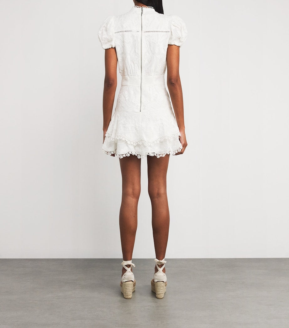 Alice+Olivia White Cotton Loryn Mini Dress
