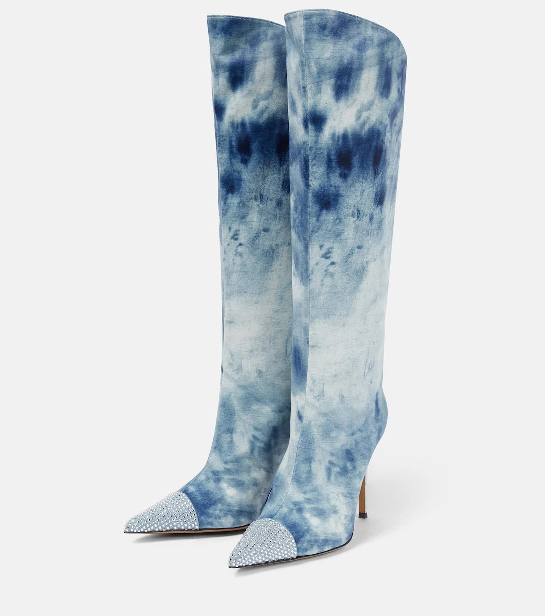 Alexandre Vauthier - Tie-dye denim knee-high boots