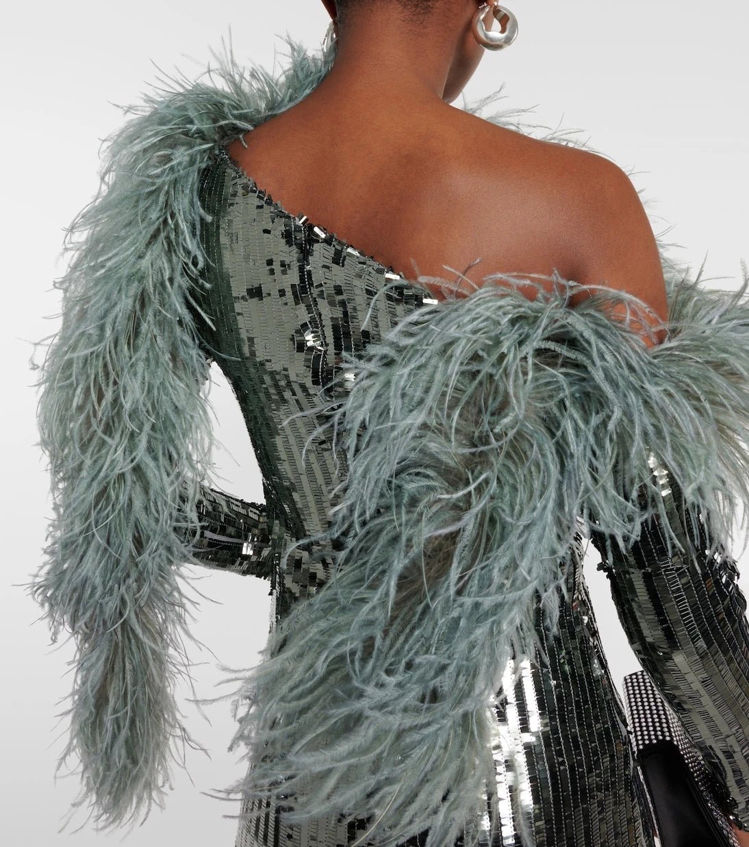 Taller Marmo - Garbo Disco feather-trimmed sequined gown