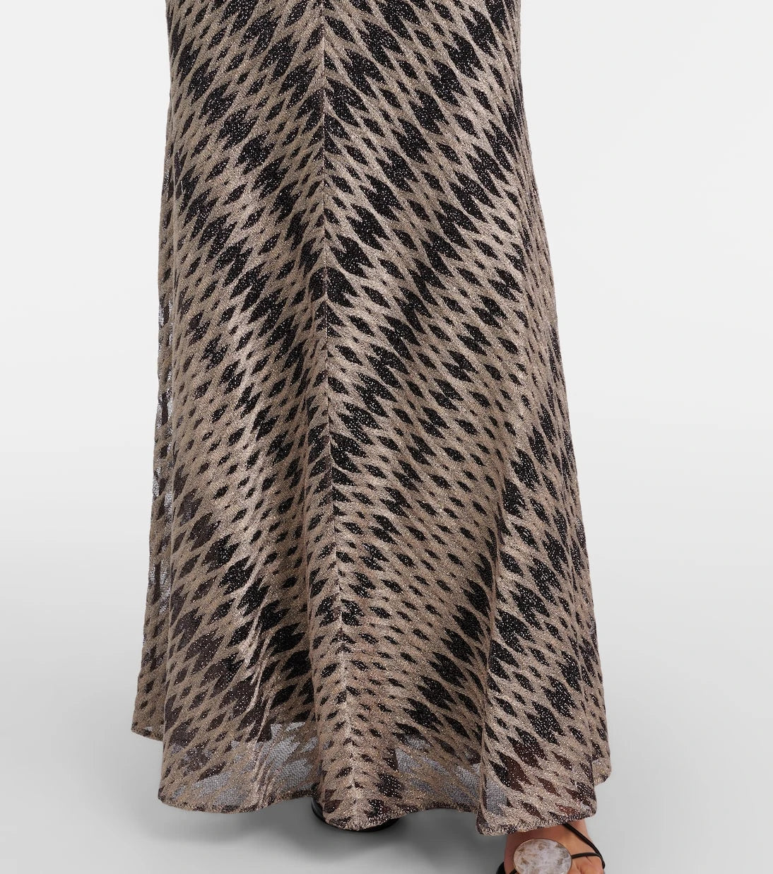 Missoni - تنورة ماكسي ميتاليك مفتوحة الحياكة