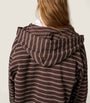 Cotton Stripe Zip-Up Hoodie