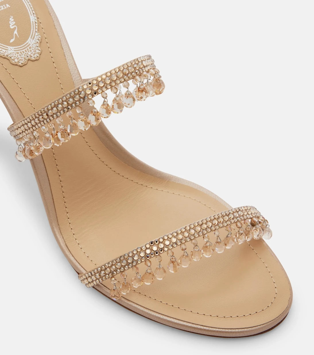 Rene Caovilla - Chandelier embellished satin sandals