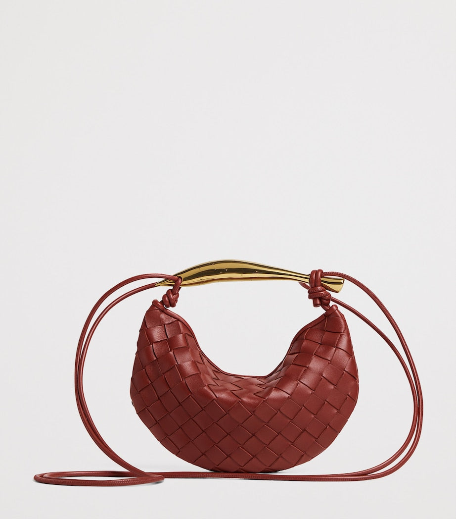 Brown Baby Leather Sardine Cross-Body Bag