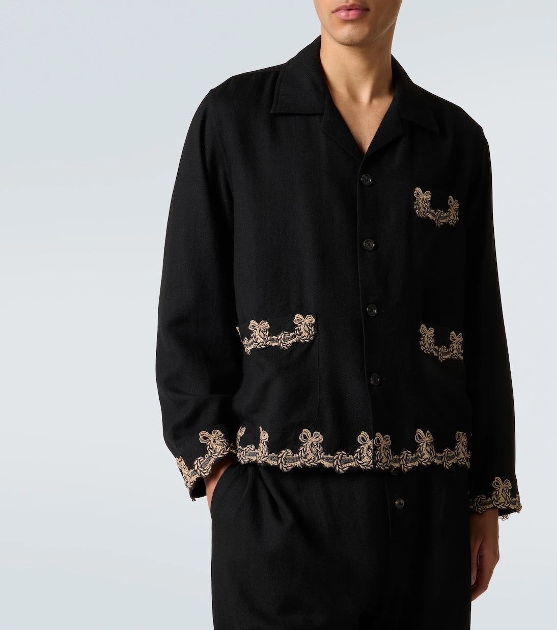 Bode - Laurelist wool flannel overshirt