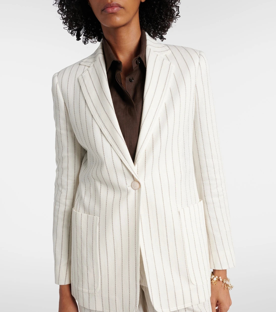 Max Mara - Jadi striped cotton and linen blazer