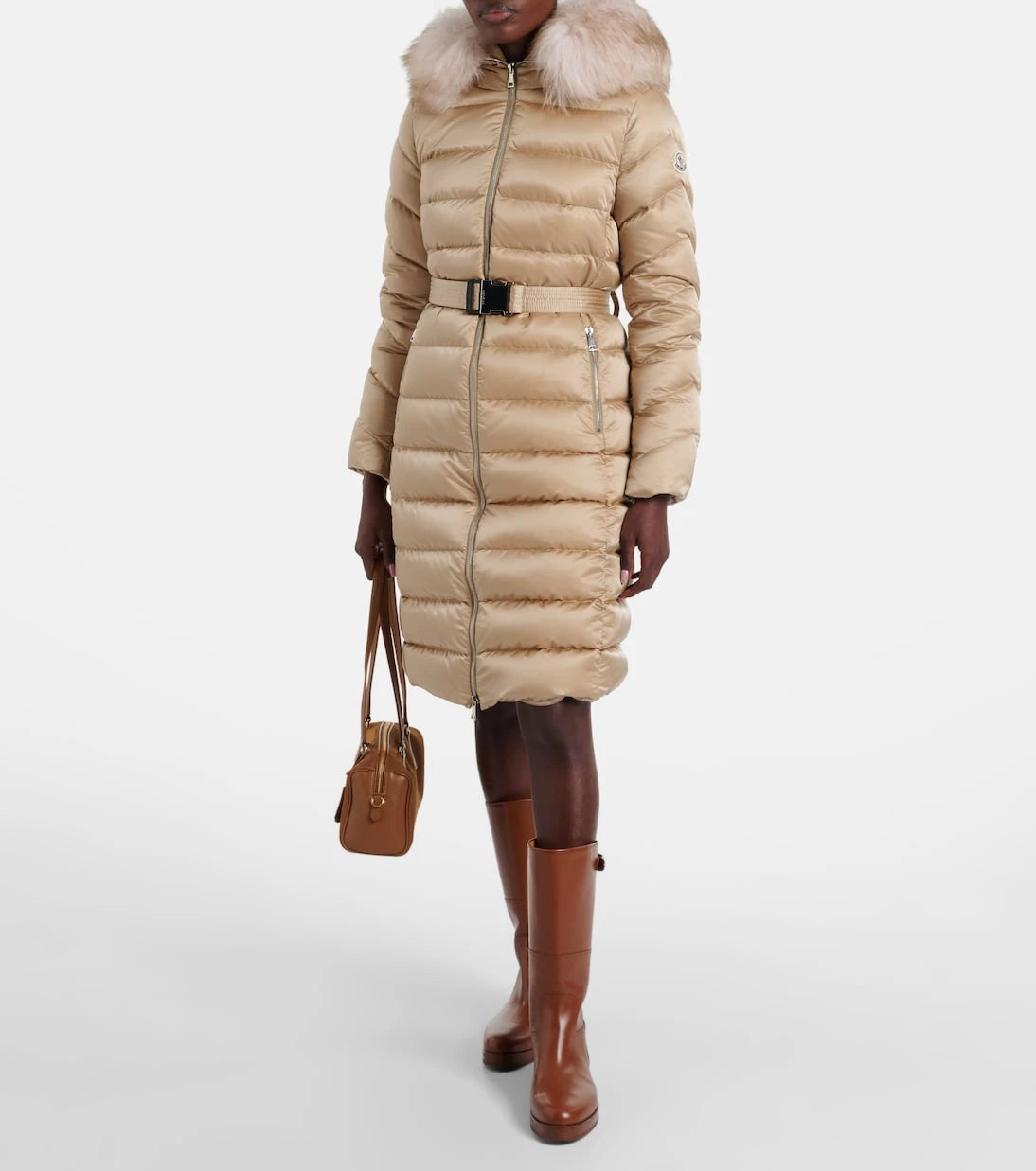 Moncler - Leersie shearling-trimmed down coat