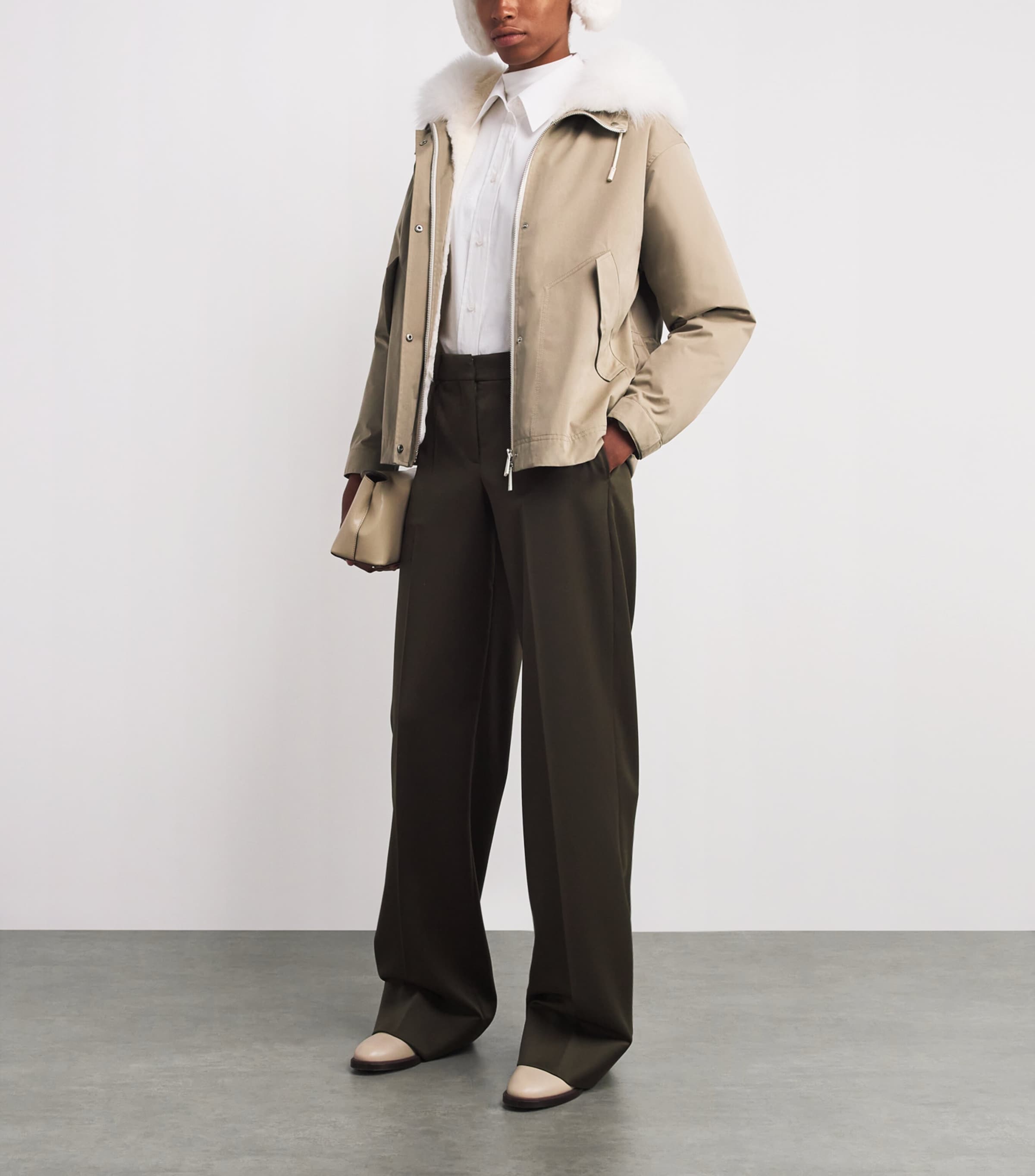 Yves Salomon Yellow Waterproof Fur-Trim Parka Coat