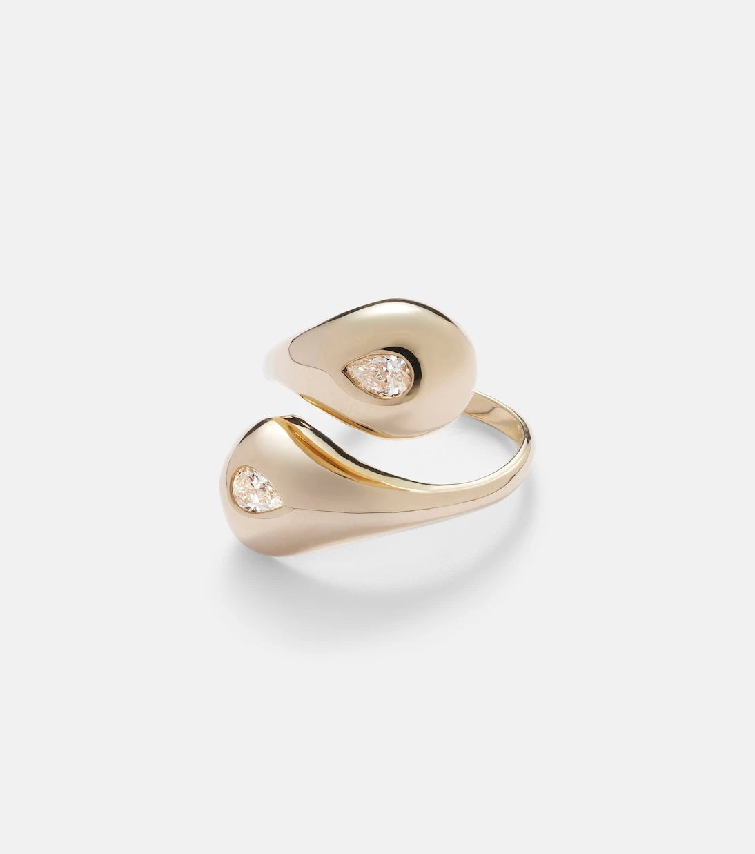 Mateo - Water Droplet 14kt gold ring with diamonds