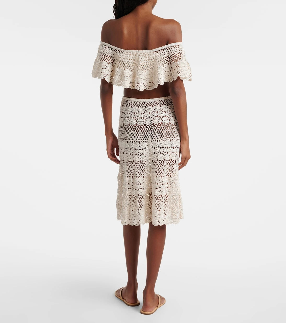 Anna Kosturova - Marianne crochet cotton midi skirt