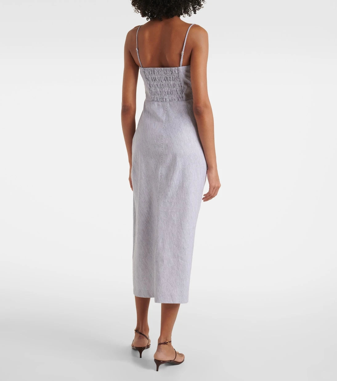 Vince - Cotton and linen midi dress