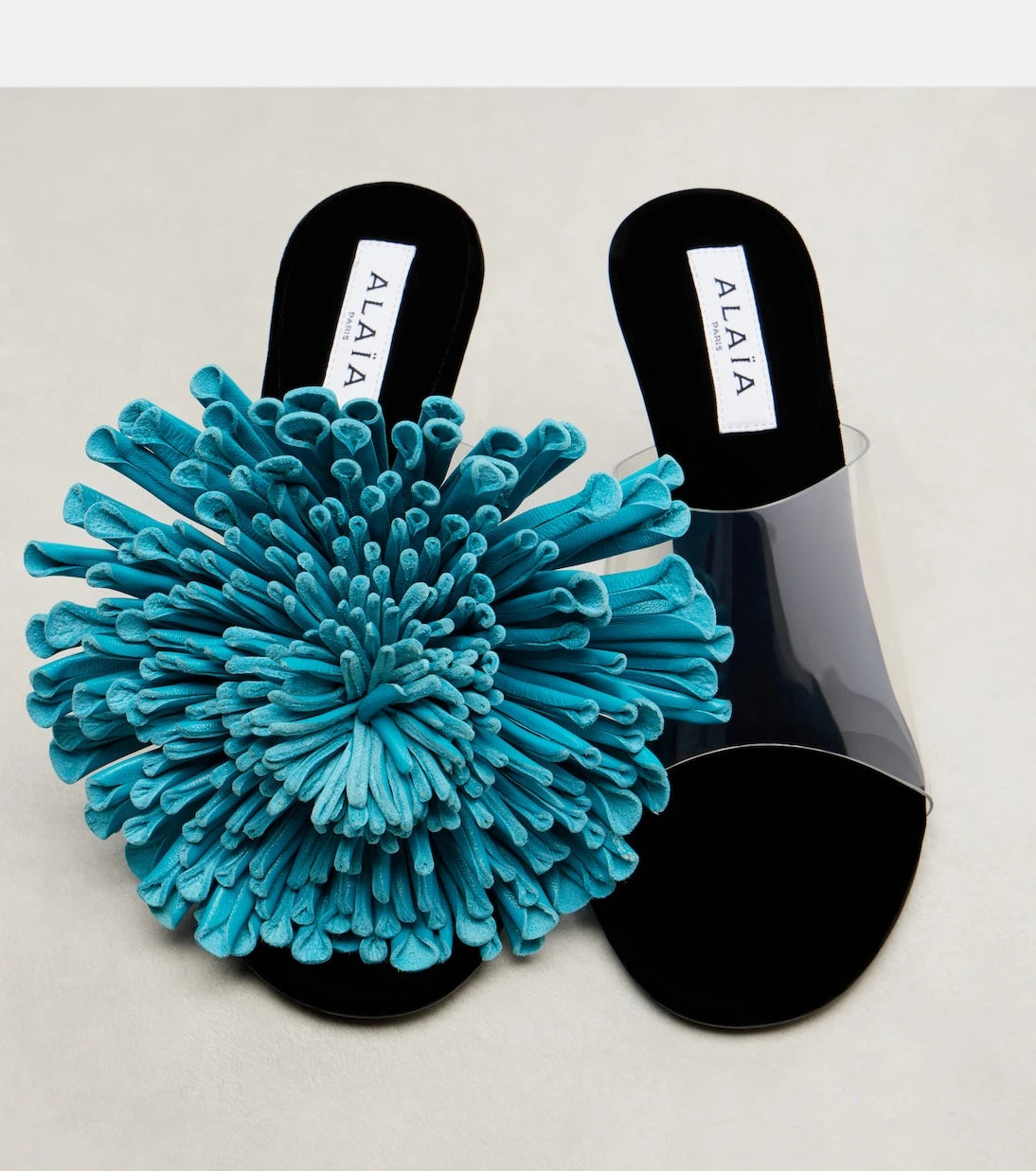 Alaïa - 90 floral-appliqué leather and PU mules