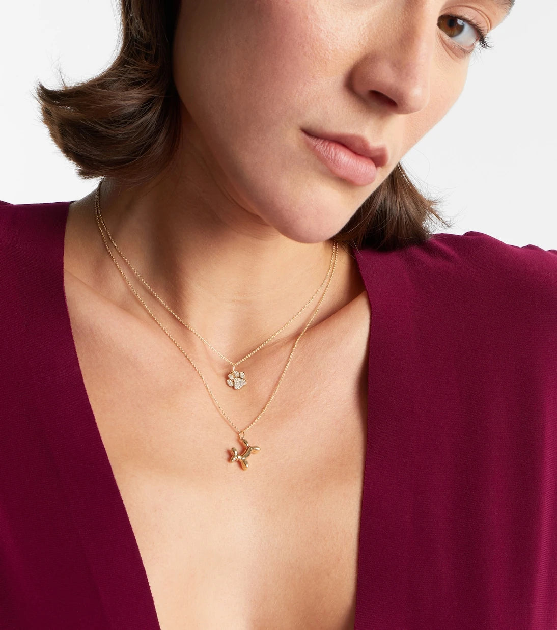 Sydney Evan - 14kt gold charm necklace with diamond