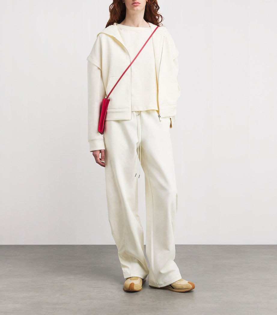 MAX&Co. White Cotton-Blend Jersey Hoodie