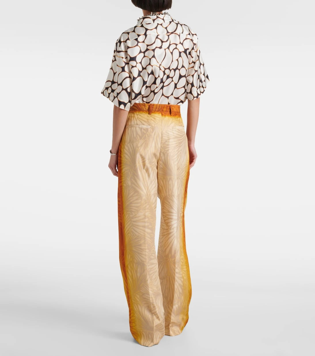 Dries Van Noten - Porters printed silk wide-leg pants