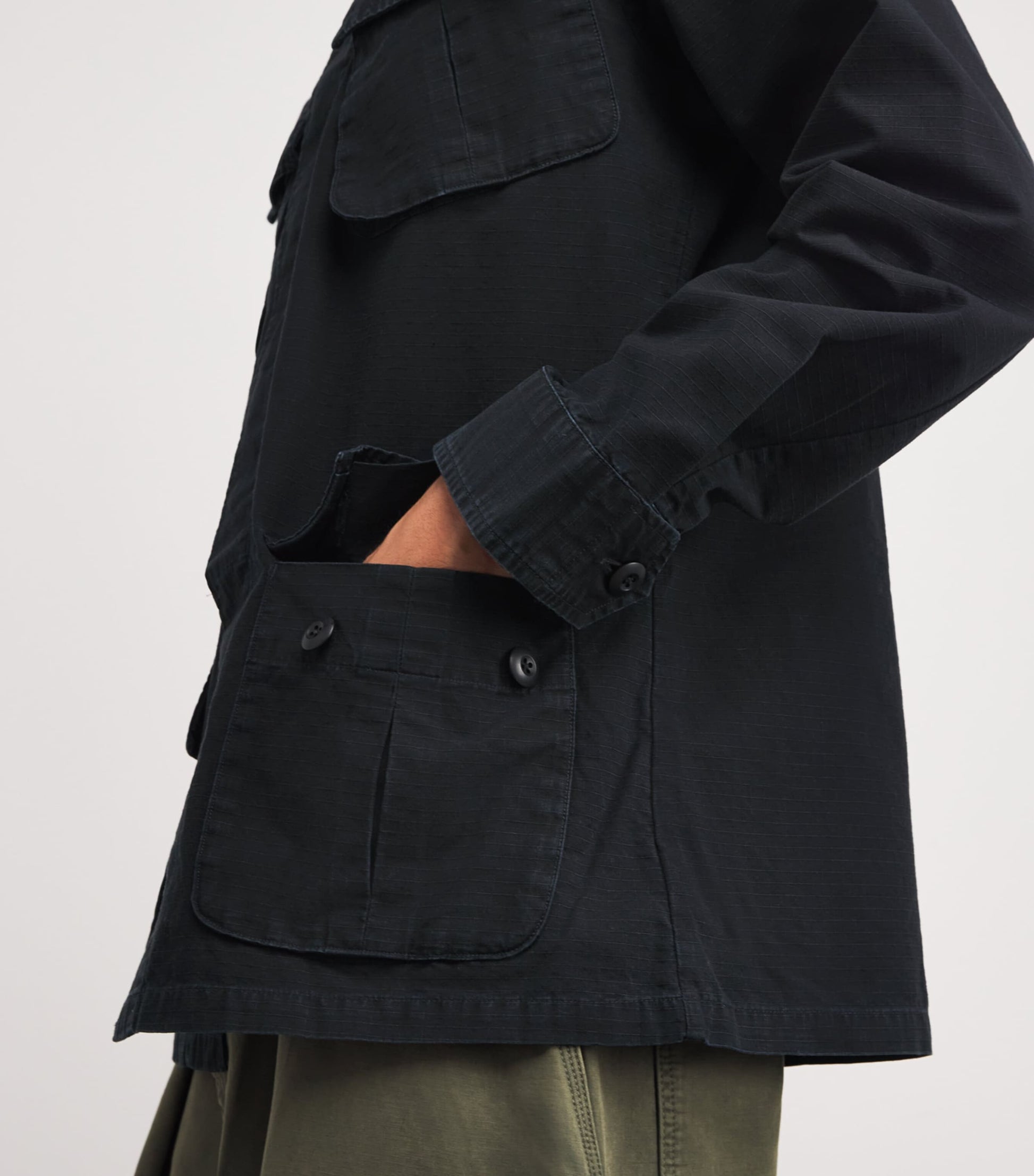 Polo Ralph Lauren Black Cotton Ripstop Utility Overshirt