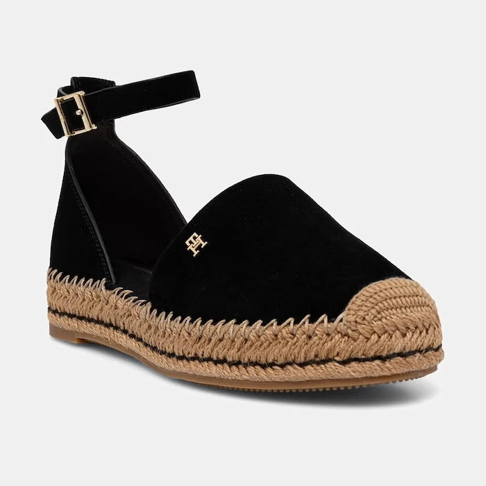 Tommy Hilfiger platform espadril kadın süet ayakkabı TH PLATFORM ESPAD SUEDE STRAP