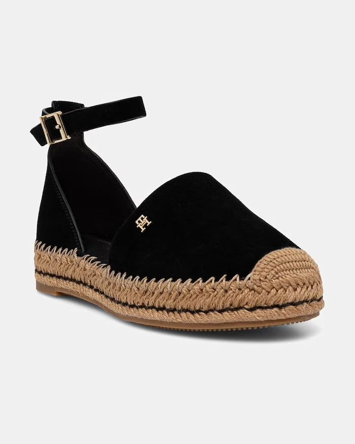 Tommy Hilfiger platform espadril kadın süet ayakkabı TH PLATFORM ESPAD SUEDE STRAP